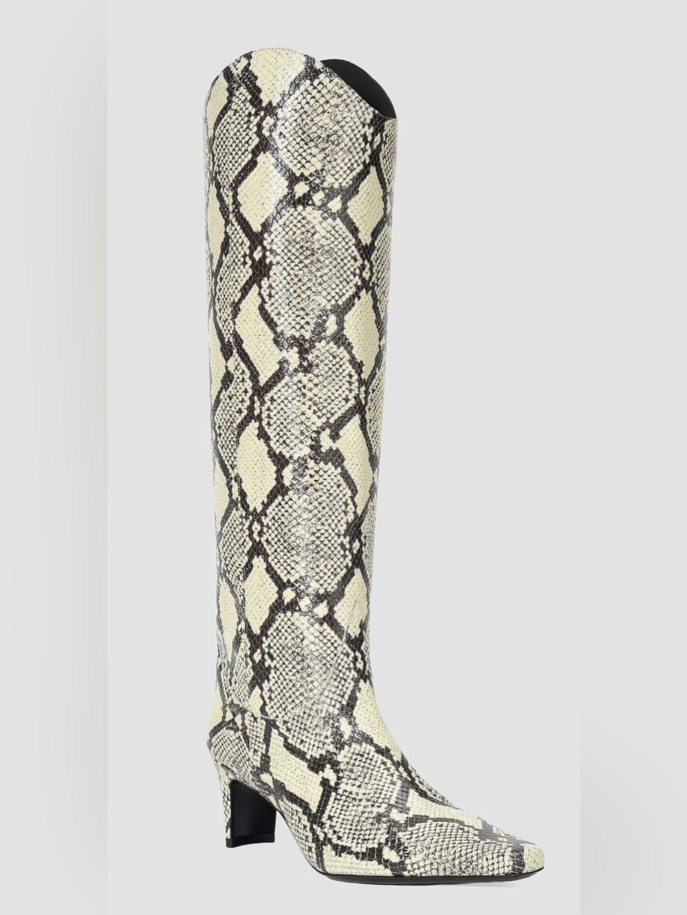 STAUD WALLY Snake Leather Knee Boots US 8.5 $695 CURRENT